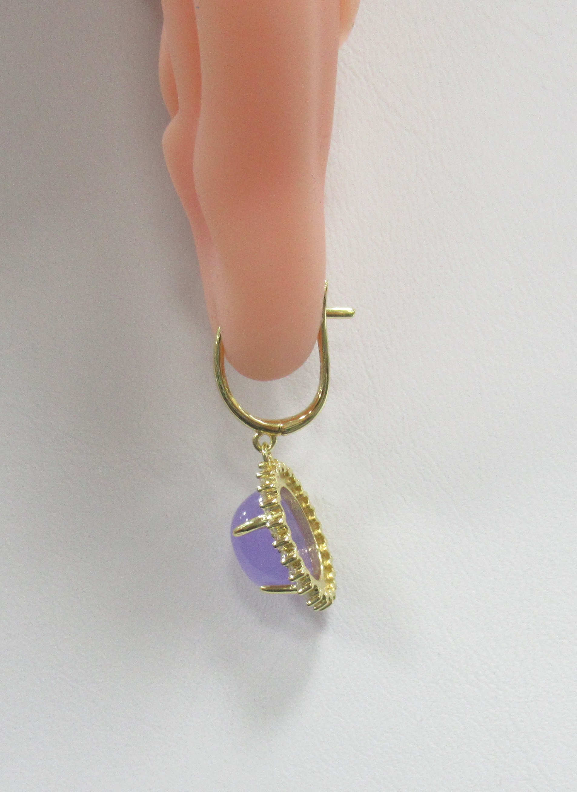 Серебряные серьги с лавандовыми жадеитами